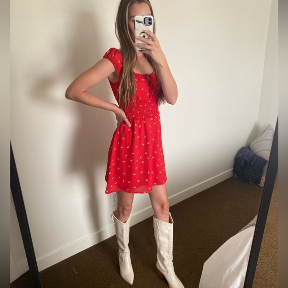 ROW•A Red Floral Dress - Picture 3 of 4